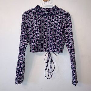 ZARA Sexy Open Back L/S Tie Top NWT $40 Size Large